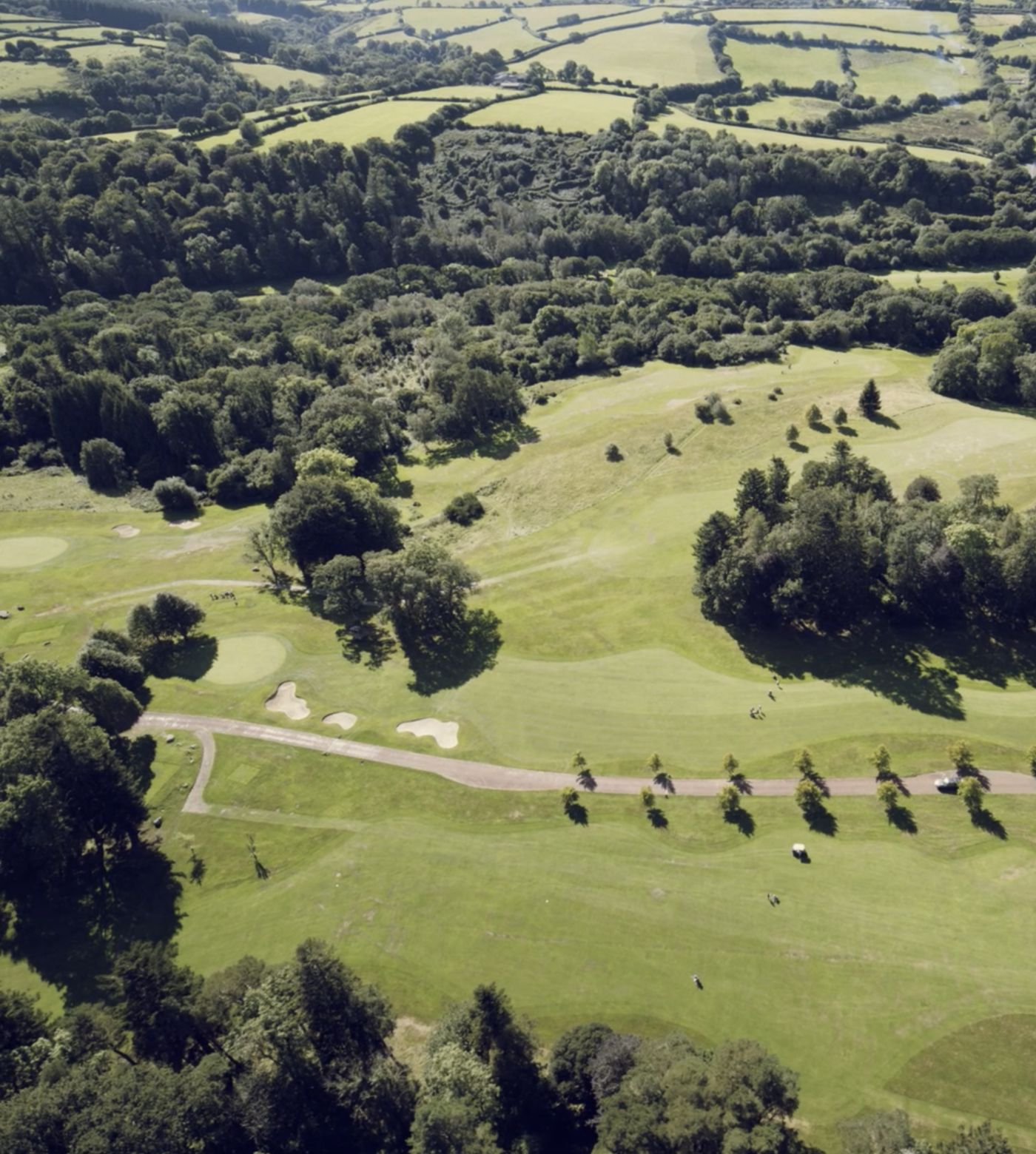 Birds eye view of Bovey Castle golf grounds 