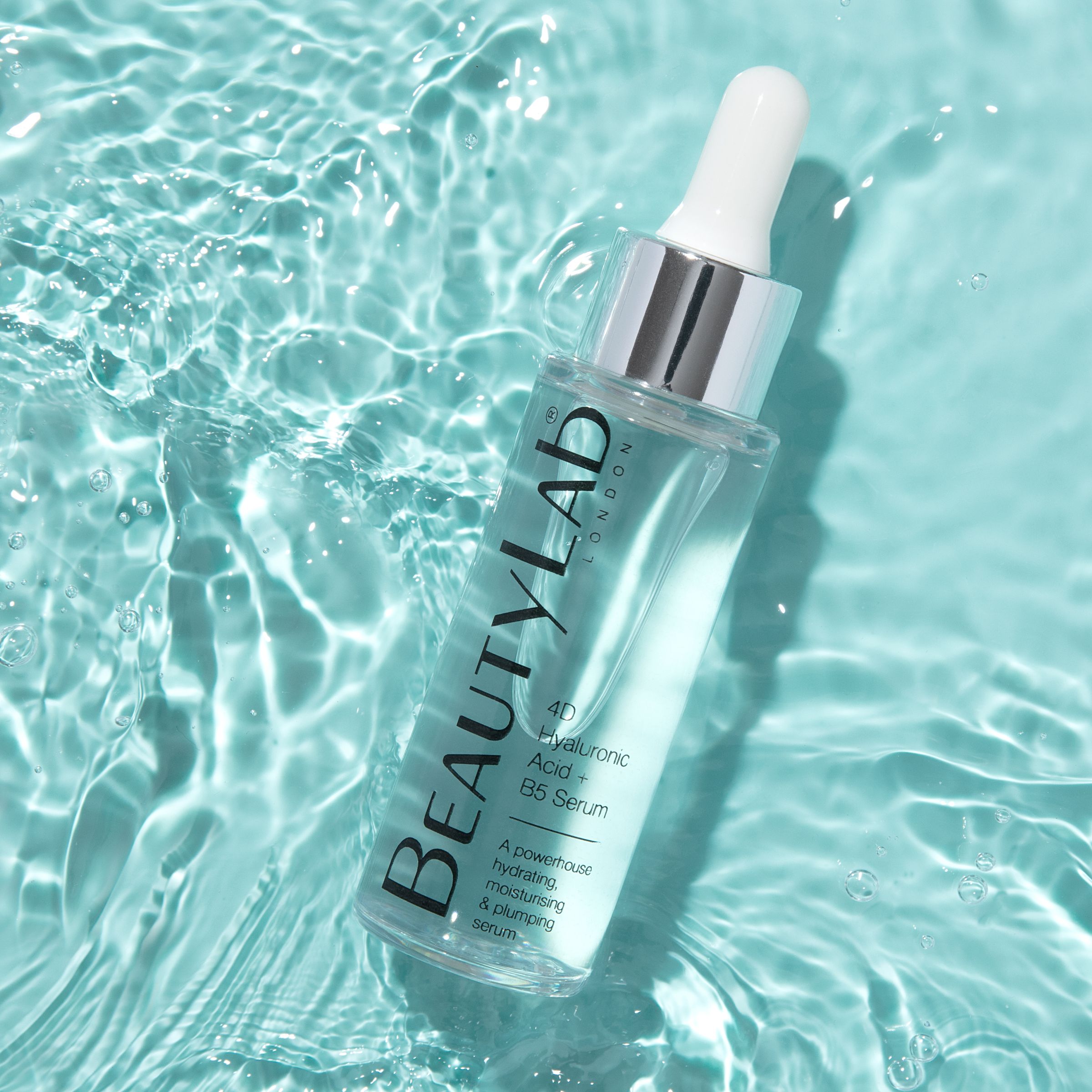 beautylab product with clear water background 