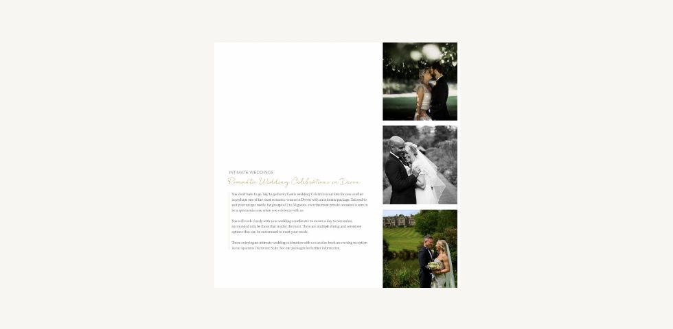 Digital shot of wedding brochure page